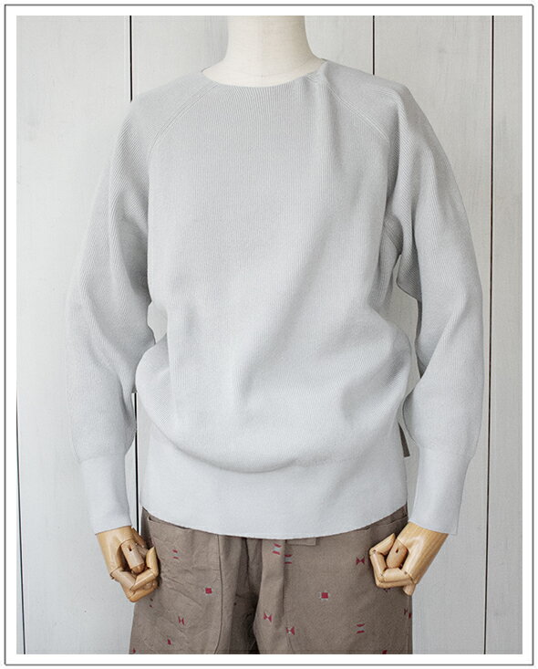 homspun(ホームスパン）スーピマコットン両畦編みクルーネックプルオーバー