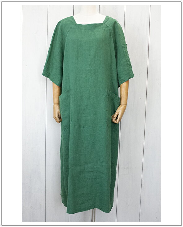 Sarahwear（サラウェアー）Linen Cloth Squareneck Dressリネンスクエアーネックワンピース