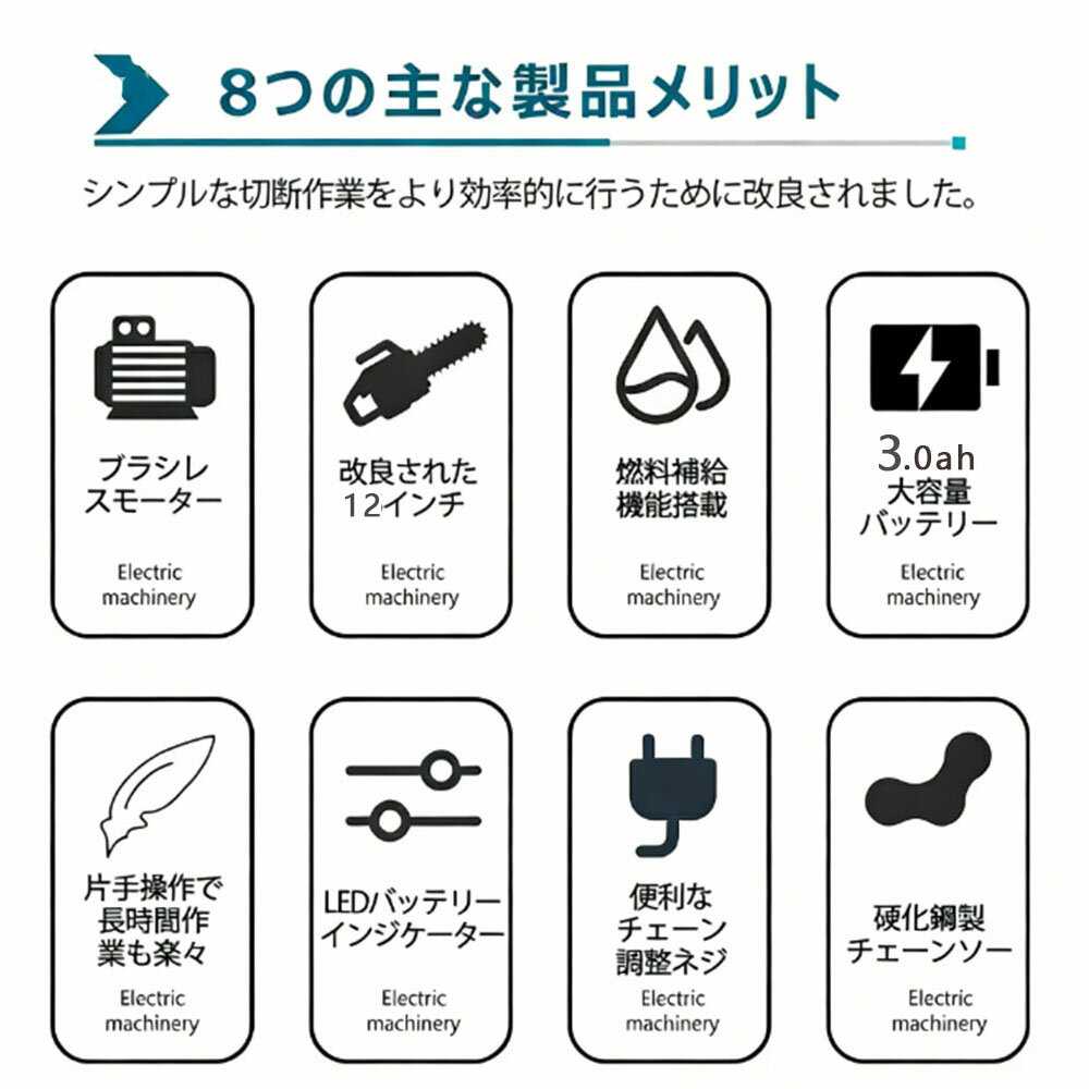 ＼スーパー SALE 半額!/チェーンソー 充...の紹介画像3