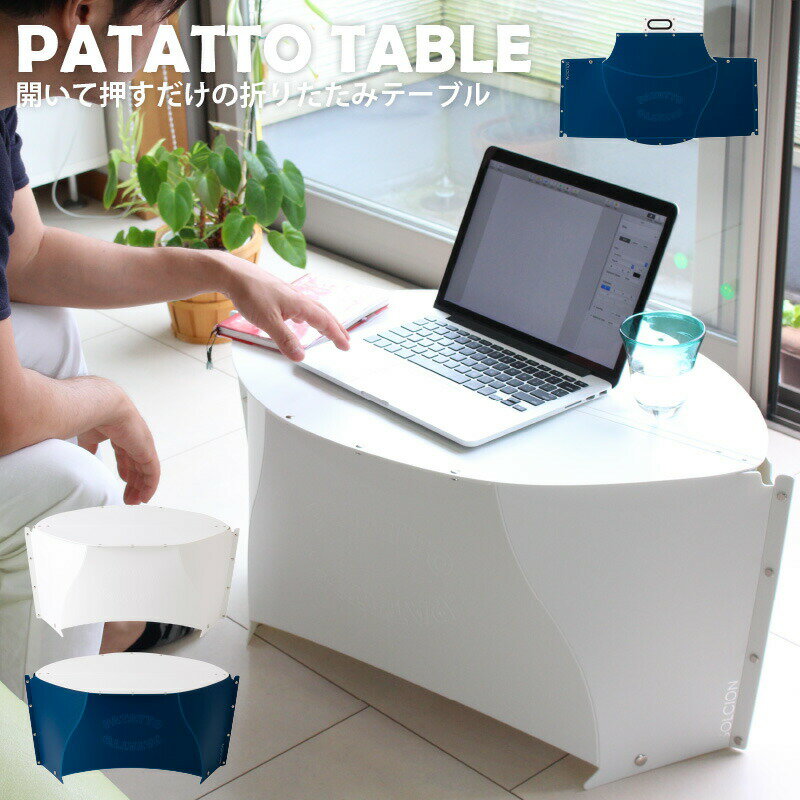 PATATTO TABLE 折りたたみテーブル パタット テーブル 簡易テーブル アウトドア レジャー 携帯 持ち運び 机 ローテーブル キャンプ バーベキュー 釣 海 運動会 ガーデニング 軽量 専用バッグ