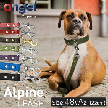 【Angel】エンジェル Alpine LEASH 48インチ 1/2 犬 リード 本革 柔らかい ソフトレザー 小型 子犬 大型 中型 高級 おしゃれ かわいい シンプル