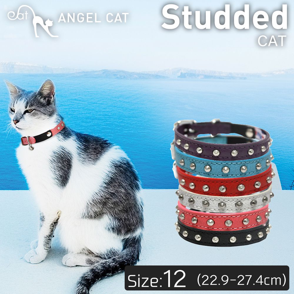 製品仕様 商品名 【Angel】Studded CAT 12インチ サイズ 首周り：22.9-27.3cm 幅：1.3cm カラー Black,Blue,Pink,Red,White,Purple 素材 ソフトレザー、ステンレス ご注意事項...