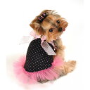 【HIP DOGGIE】アウトレット チュールドレス HD Pink Bow Tulle Dress 女の子 XXS-M 犬 服 小型 子犬 中型 おしゃれ かわいい 春 夏 ワンピース