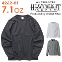 【XXL】オーセンティック スーパーヘヴィーウェイト 7.1オンス ロングスリーブ Tシャツ United Athle(ユナイテッドアスレ) 無地ロンT 長袖 厚手リブ付き ビッグサイズ 大きい 大きめ（1.6インチリブ）【メンズ】2021AW 4262-01 【0925】