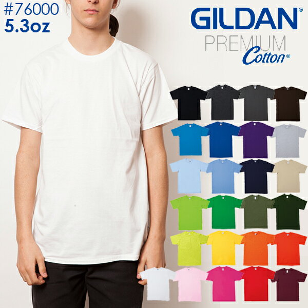 2XLGILDAN(ギルダン)5.3oz プレミアムコットン ジャパンスペック Tシャツリングスパン 白 ビッグサイズ 大きい 大きめ white Japan Japanese 日本規格 綿 無地 半袖 メンズ（GL76000）0510