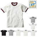 【S-XL】オープンエンド リンガーTシャツ 6.2oz /CROSS&STITCH トリム ティーシャツ メンズ レディース 男女兼用 厚手 半袖 無地 ヘビーウェイト TRUSS(トラス)【OE1121】