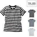 【S-XL】4.3oz ボーダー Tシャツ/TRUSS(トラス)/半袖・綿・メンズ・レディース 男女兼用 ユニセックス シンプル ティーシャツ しましま ベーシ...
