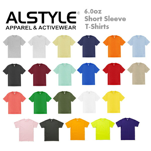 楽天FINKSカラー1【S-XL】ALSTYLE （アルスタイル）6.0oz ショートスリーブ　Tシャツ【1301】AAA・半袖・ネックリブシングルステッチ american apparel【無地半そでメンズ】ベーシック 0517