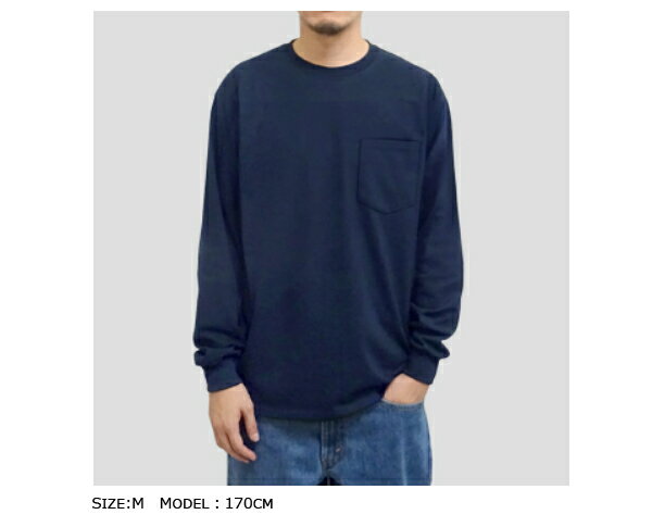 【S-XL】ポケット付きロングスリーブTシャツ GILDAN(ギルダン)6.0oz【ウルトラコットン】無地ロンT 長袖 アダルトサイズ メンズ ポケT (GILD-T2410 GL2410) 0106