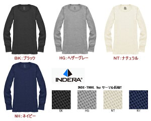 INDERA（インデラミルズ社）5oz. サーマル長袖Tシャツアンダーウェア【無地ワッフル地メンズロングスリーブ】INDERA MILLS LONG JOHNS(T800L)【0916】☆