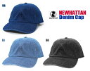 デニム キャップ ニューハッタン NEWHATTAN DENIM CAP 男女兼用 紫外線防止 無地 帽子 UV対策 メンズ レディース ユニセックス スナップバック 浅め ローキャップ コットン NWHT-H1155【0426】