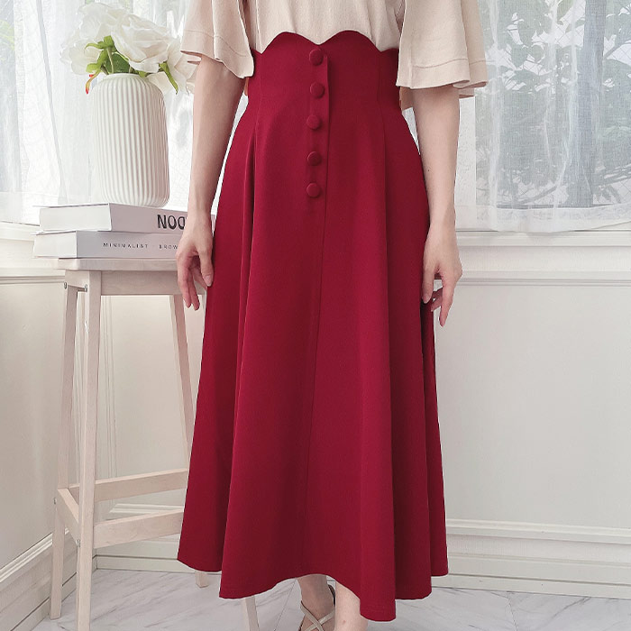 an another angelus ハイウエスト スカラップ フレアー スカート / アンアナザーアンジェラス [55BG02p006]