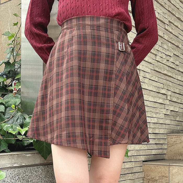 【 SALE 50%OFF 】 スカート ラップ 風 アシメ チェック ミニ スカート / 【洗える】F i.n.t フィント [55AG02k004] fintstore-10000514 F i.n.t サンプル画像2