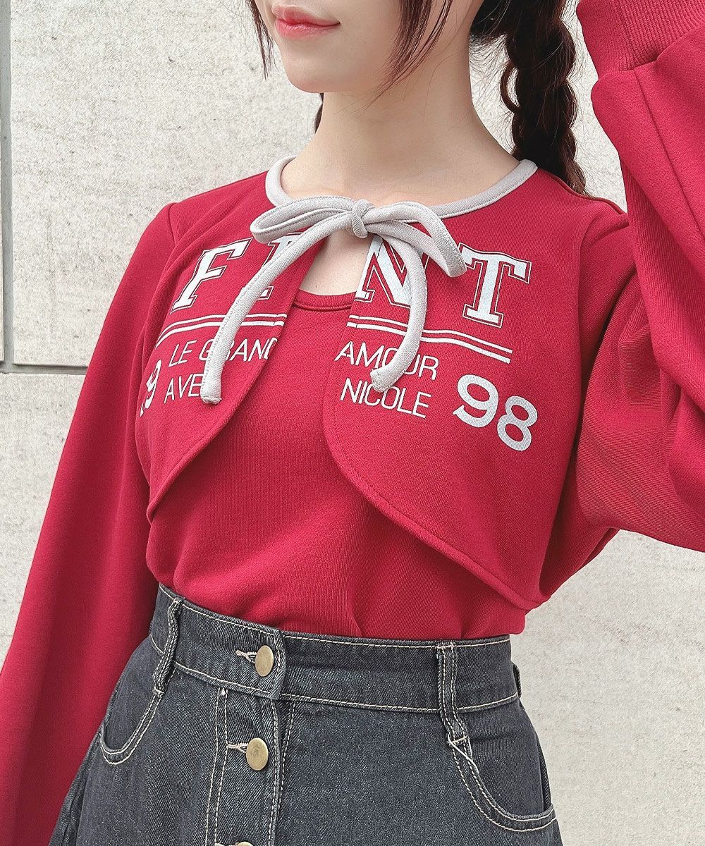 【SALE】 F i.n.t リメイク 風 ロゴ プリント スウェット / フィント[53AI03j002]