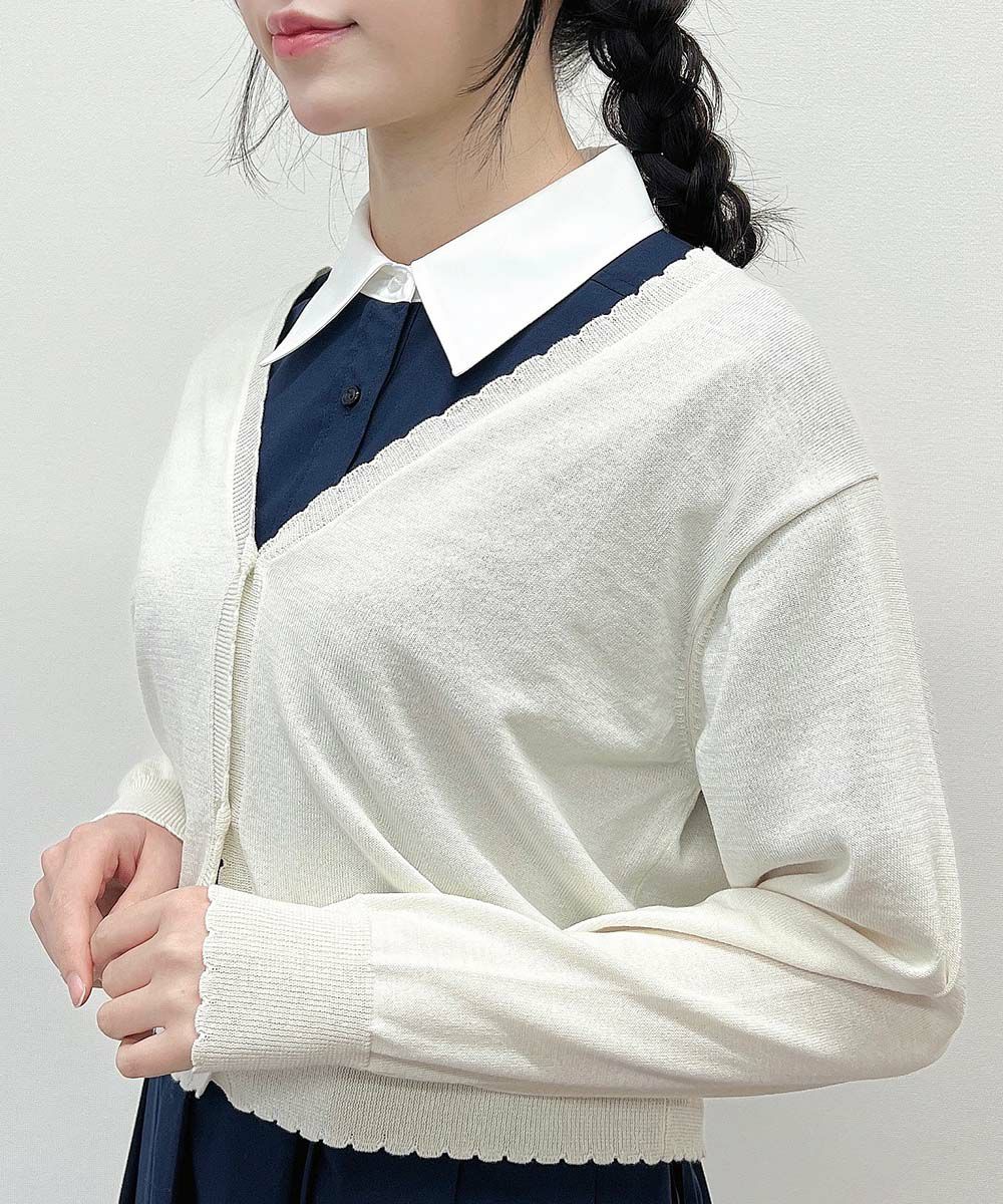 F i.n.t 【 UV / 洗える】 シアー フラワー 釦 UVカット ニット カーディガン / F&A エフエー [53CJ04j..