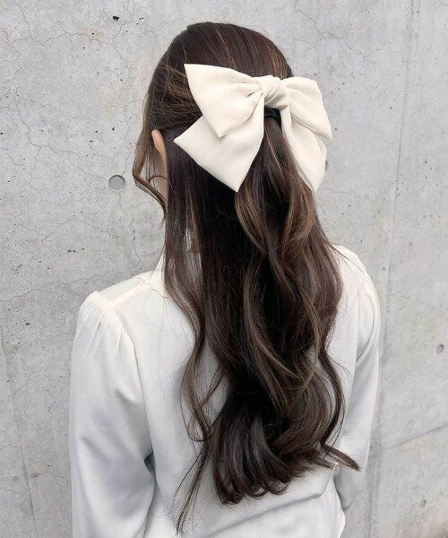 F i.n.t【5色展開】サテン ビッグ リボン バレッタ / Couleur by F i.n.t クルールバイ フィント [53QB..