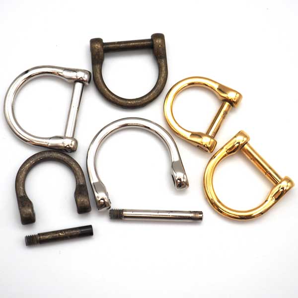 Uカンネジ式、ネジ式Dカン 15ミリ、18ミリ、21ミリ、24ミリ シルバー、ゴールド、アンティーク 日本製　MBS