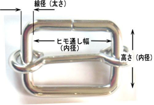 線コキ リュックカン 15mm（ヒモ通幅)×11mm（高さ）×1.8mm(線径)　アンティーク　日本製