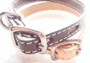 ペット用(犬用、猫用)首輪 ヌメ革 Mサイズ シロヌメ チョコヌメ H54000-0M(4)