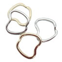 二重リング キーリング(ニコイル) リンゴ型カク線 20mm(横)×15mm(縦) シルバー MBS