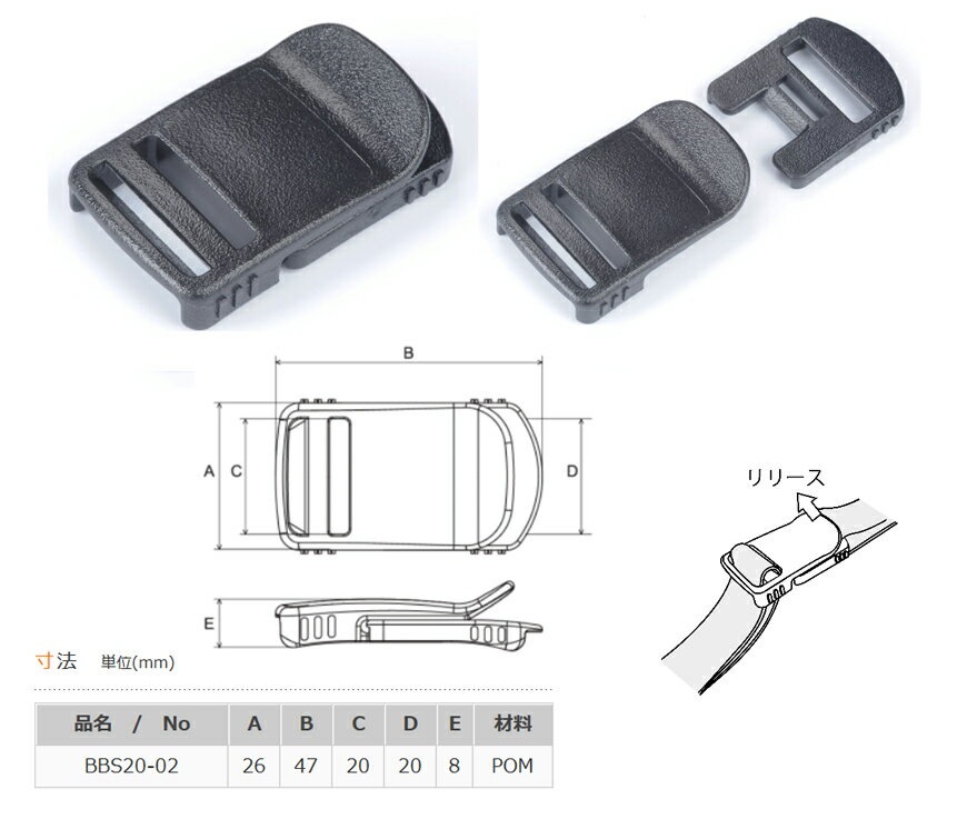 100�ĥ��å� NIFCO/�˥ե�BBS20���ơ��ץ����㥹�����Хå���20mm �ե���ȥ�꡼��������
