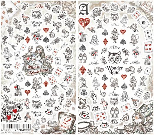 ★【ネコポス可】写ネイルPro アリス　イン　ワンダーランド（モノクローム）