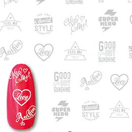 ★【ネコポス可】写ネイルMore フォントグラフィック(White)