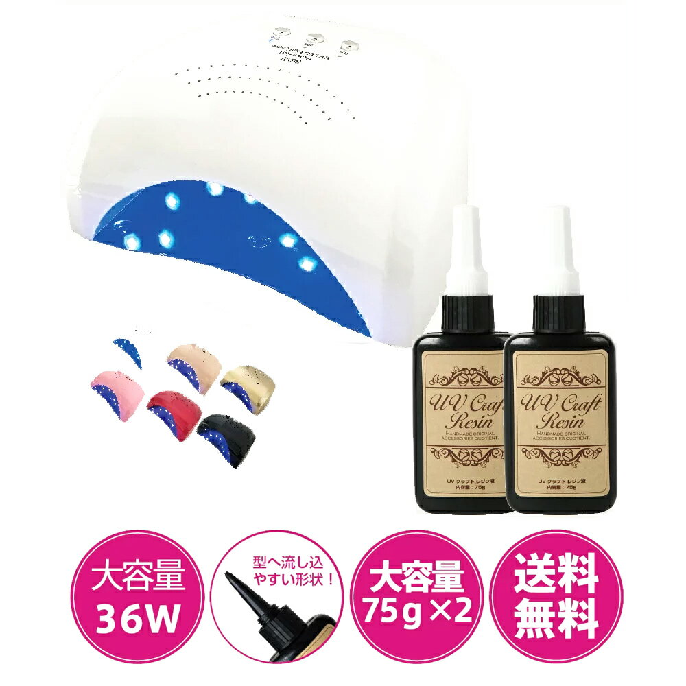 ＼スーパーSALE限定／【送料無料】ジェルネイル・クラフトレジン　Powerful UV＋LED 36W UV/LEDライト 2in1 人感セン…