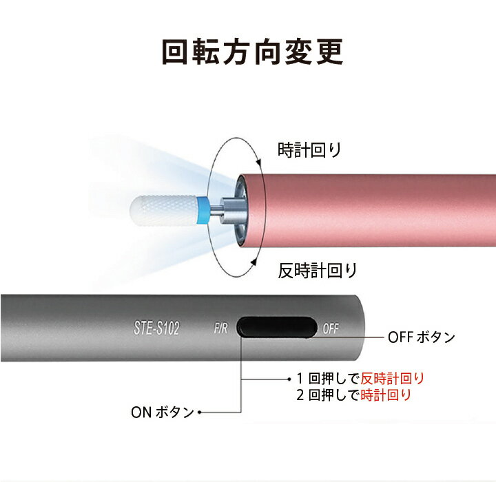 送料無料 ネイルマシン ジェルネイル オフ マシン 電動ネイルマシン ネイルドリル 電動ネイルファイル ネイルマシーン 充電式 6ヶ月保証付[ネイルケア 電動ドリル マシーン サンディング バッファー ファイル ネイルダスト ネイル用品 ジェルネイル]