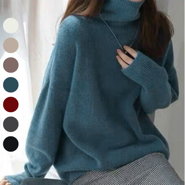 タートルネックニット レディース 秋冬服 ハイネック セーター あたたか 長袖 ニットトップス 無地 シンプル 大人カジュアル ニットソー オルチャン人気セーター プルオーバーニット オフィスカジュアル 女子 韓国風ニットのサムネイル