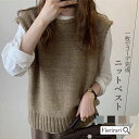 【クーポン利用で20％オフ】ニットベスト レディース 春 オフィス 薄手 着こなし 女性 60代 畦編み キャメル アンサンブル 薄手 仕事 手編み風 ポリエステル セーター 40 代 ジレ 重ね着 ゆったり 無地 レイヤード カジュアル シンプル 定番