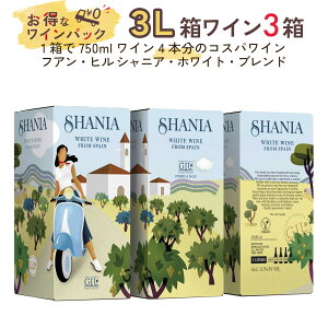 ワインセット 白ワイン 3L箱×3箱 セット【送料無料】 フアン・ヒル シャニア・ホワイト・ブレンド バッグ・イン・ボックス 3箱パック ワイン コスパ まとめ買い スペイン フミーリャ ソーヴィニヨン・ブラン マルヴァジア ギフト おすすめ パーティー フィラディス