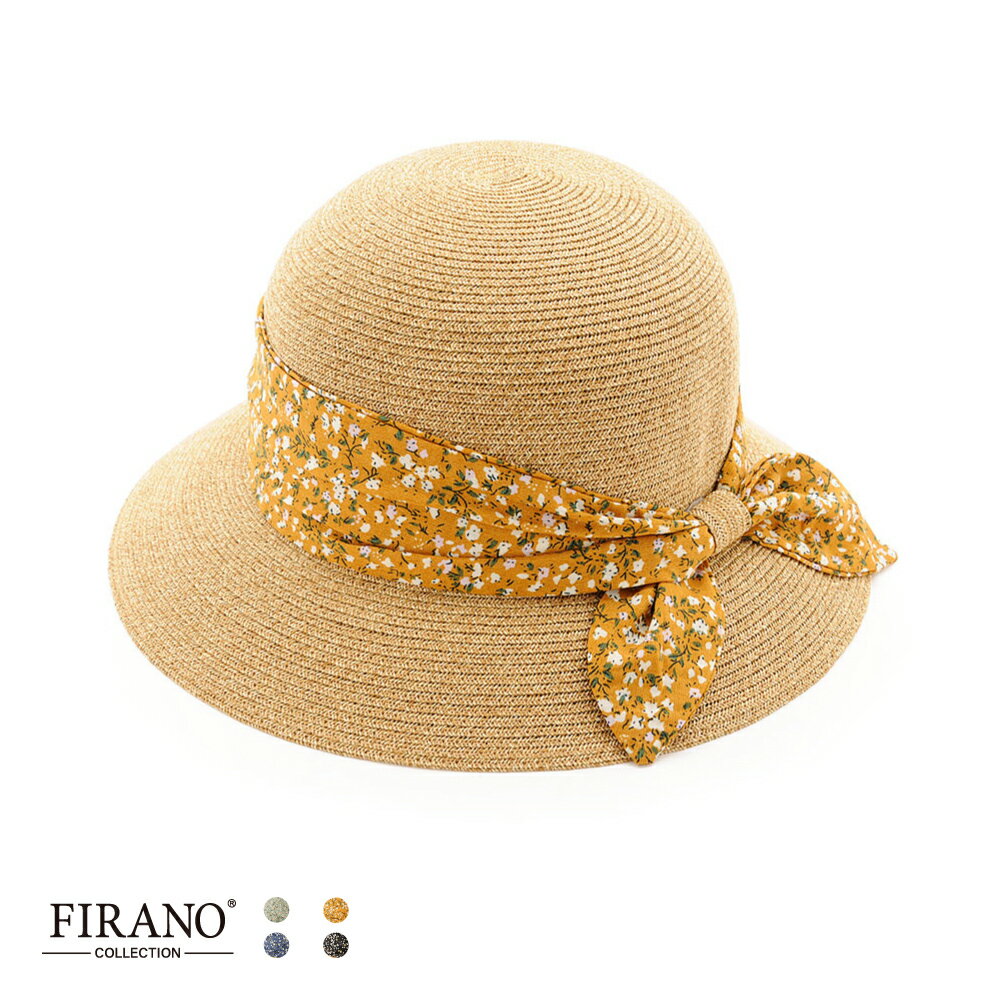 バンダナリボンストローハット レディース FIRANO フィラノ 503304