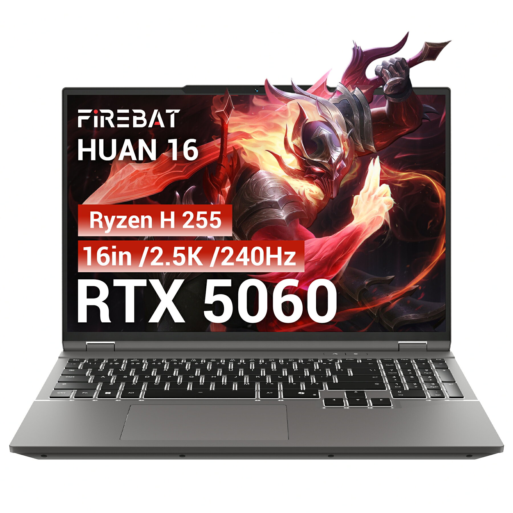 【【期間限定：6000円＋10倍】】FIREBAT ゲーミングノート PC 16 型 WQXGA 240Hz RTX5060 AMD Ryzen7 H255 メモリ 16GB SSD512GB Wi-Fi6E Bluetooth5.3 Windows11 学生向け ゲーミングノートpc【huan 16 Pro】