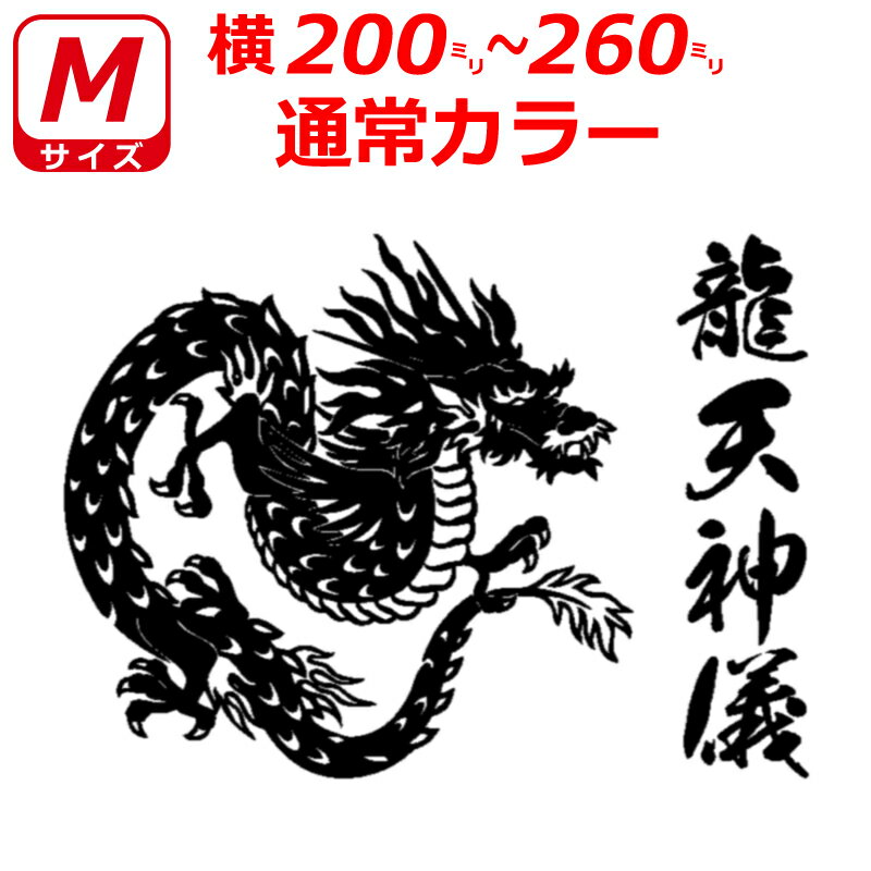 Rakuten - 龍 A ドラゴン ステッカー Mサイズ 横20cm～26cm お好きな文字で トラック 車 バイク