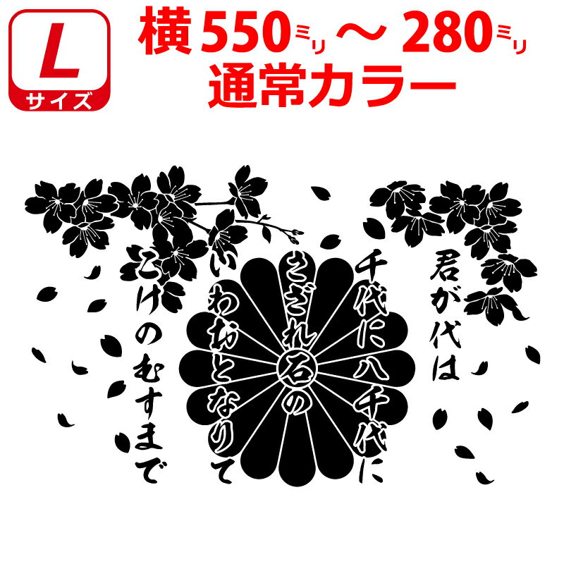 Rakuten - 桜 君が代 菊紋 ステッカー 55～28cm サクラ 選べるサイズとカラー トラック