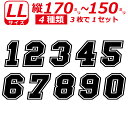 ゼッケン 枠付 ナンバー 数字 ステッカー LLサイズ3枚選べる数字とカラーとサイズ