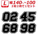 2桁 ゼッケン 枠付 ナンバー 数字 ステッカー Lサイズ2枚選べる数字とカラーとサイズ