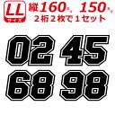 2桁 ゼッケン 枠付 ナンバー 数字 ステッカー LLサイズ2枚選べる数字とカラーとサイズ