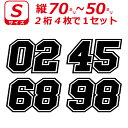 2桁 ゼッケン 枠付 ナンバー 数字 ステッカー Sサイズ4枚選べる数字とカラーとサイズ