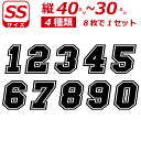 ゼッケン 枠付 ナンバー 数字 ステッカー SSサイズ8枚選べる数字とカラーとサイズ