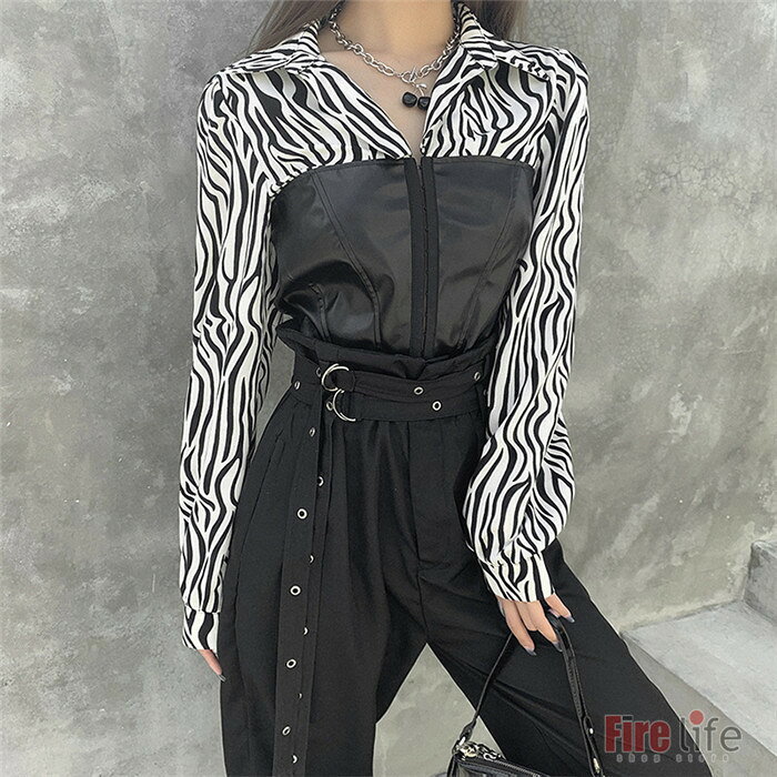 トップス レディース シャツ レザー ダンス ベルトセット レディースファッション 女性 かっこいい おしゃれ 可愛い セクシー ストリート系ファッション女子 firelife-10000666 ファイアライフ楽天市場店 サンプル画像3