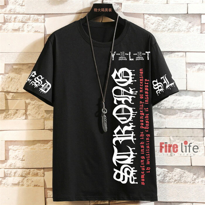 Tシャツ メンズ tシャツ 2XL〜10XL 大きいサイズ 半袖 薄手 夏 シンプル 切り替え カジュアル 丸ネック レッド ブラック レッド 送料無料