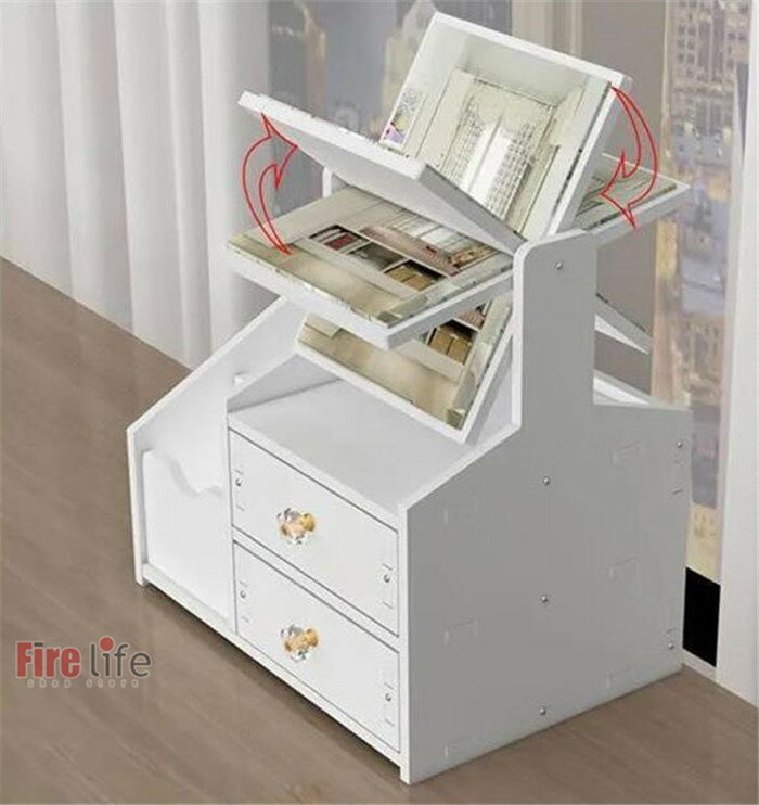 化粧品収納 収納ボックス 鏡付き 卓上収納ケース 寝室 テーブル収納 シンプル 仕分け収納 引き出し 小物入れ スッキリ