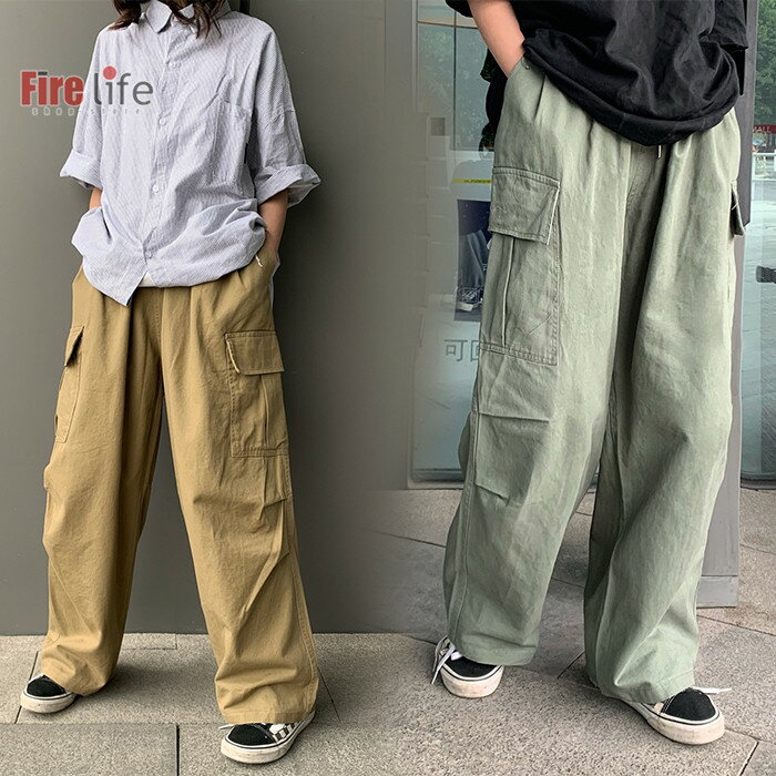 乐天商城 - カーゴパンツ メンズ レディース ダンスパンツ ワイドパンツ カジュアル ボトムス ゴムウエスト bf ロングパンツ M~XL 送料無料