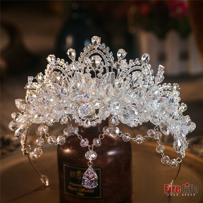Rakuten - 王冠 水晶 髪飾り へアアクセサリー レディース ヘアバンド 結婚式 撮影 ピアノ発表会ドレスアップ クリップ お姫様 誕生日