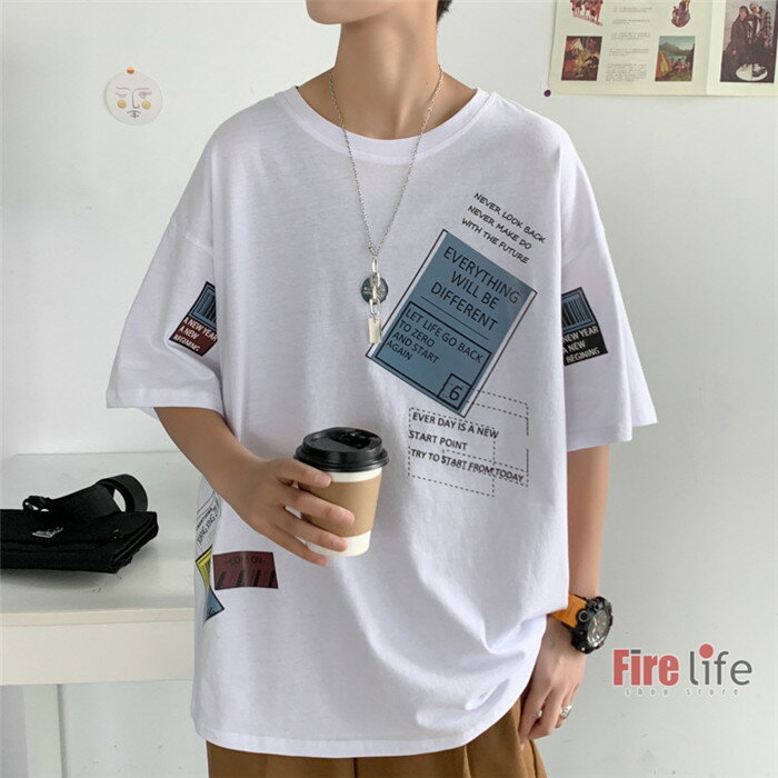 Rakuten - Tシャツ メンズ 半袖 tシャツ 薄手 夏 シンプル コットン 青少年 カットソー 個性 英字 メッセージ M~3XL