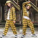 即納 キッズダンス衣装 2点セットアップ ヒップホップ シャツ 長袖 ロングパンツ 子供服 キッズ ダンス服 hiphop 舞台衣装 ダンス大会 練習着