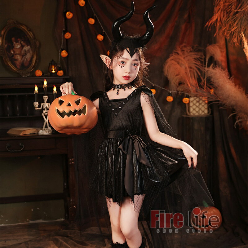 コスプレ ハロウィン衣装 女の子コスプレ 子供服 5点セット巫女 衣装 魔女 暗い風 子供 キッズ コスチューム お化け屋敷 変身 魔女仮装 ハロウィン ワンピース Halloween 姫系ドレス 変装 魔法使い 巫女 悪魔 cosplay イベント 送料無料