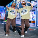 キッズダンス衣装 グリーンTシャツ 緑 半袖 HIPHOP 男の子 女の子 ヒップホップ ジャズダンス 派手 ステージ衣装 練習着 演出服 舞台 K-POP 120〜180cm 送料無料